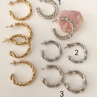 Argolas aço dourado e prateado*