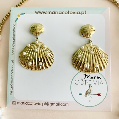 Colar coração ou brincos concha