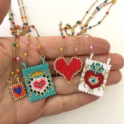 Colares Escapulário com missangas japonesas #33