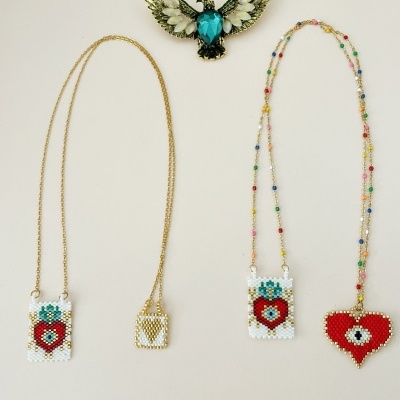 Colares Escapulário com missangas japonesas #48