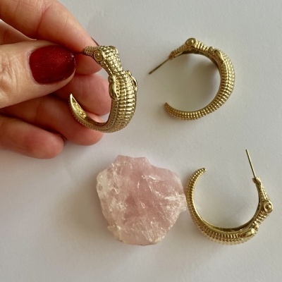 Argolas Crocodilo, em aço*