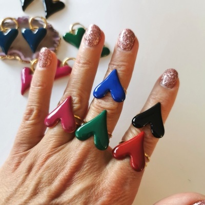 Anéis dourados coração #52