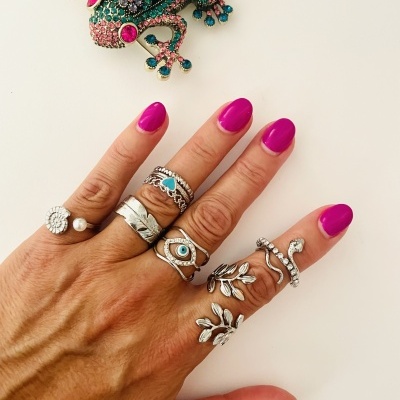 Anéis em aço ajustáveis - prateados #236