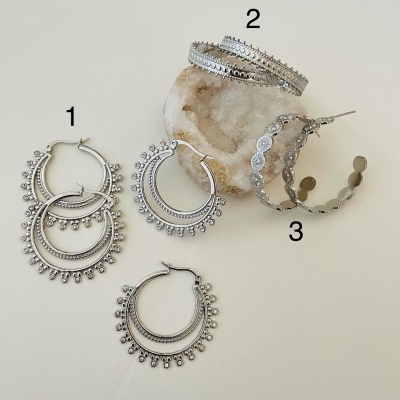 Argolas aço prateado