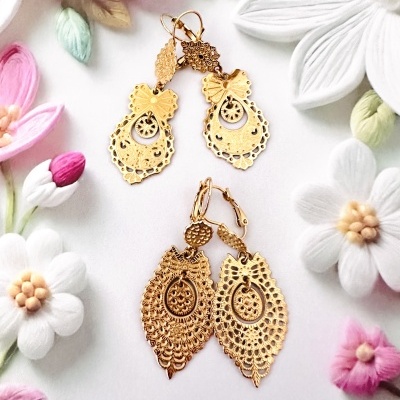 Brincos Corações de Viana, em aço