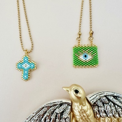 Colares Escapulário com missangas japonesas #60