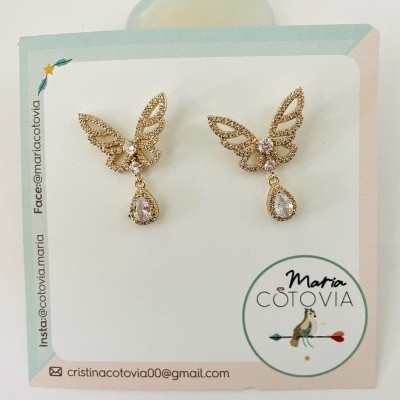 Brincos Borboletas zircónias