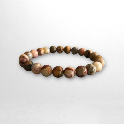 Pulseiras elásticas, com pedras naturais - Jaspe