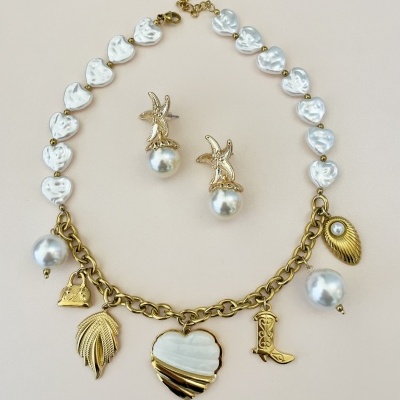 Colar Coração e pendentes