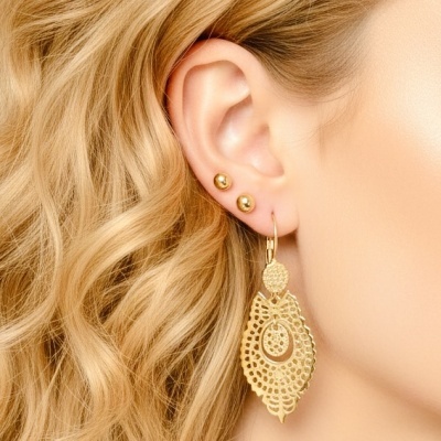 Brincos Corações de Viana, em aço