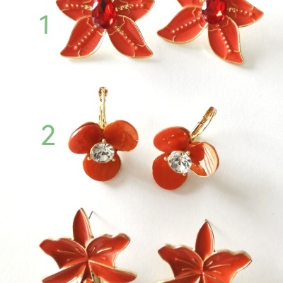 Brincos tons laranja