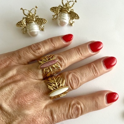 Anéis em aço ajustáveis - dourados #211