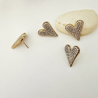 Brincos em aço e zircónias