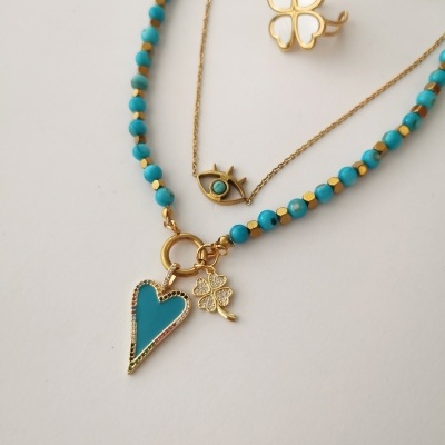 Colar olho e coração