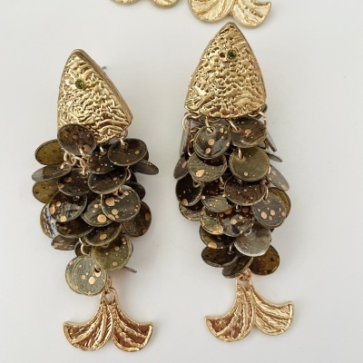 Colar Peixes ❤️  pedras naturais e cristais -Colar ou brincos