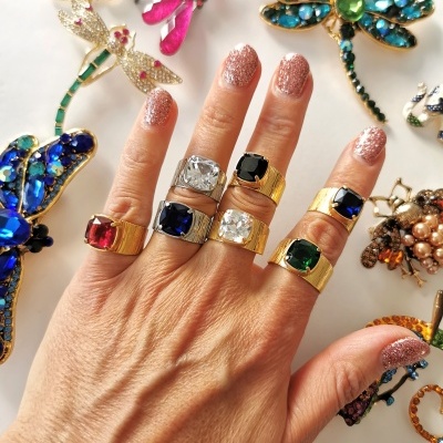 Anéis com cristal #27