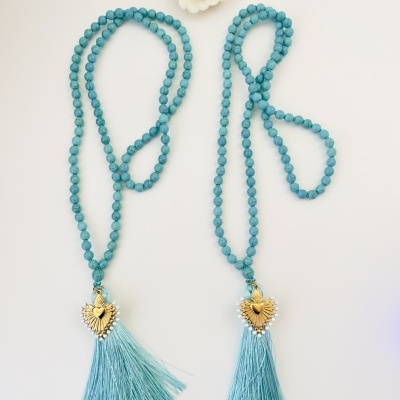 Japamala pedras naturais turquesa