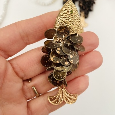 Colar Peixes ❤️  pedras naturais e cristais -Colar ou brincos