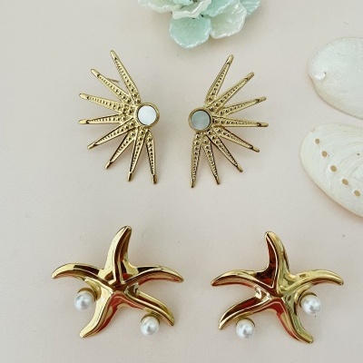 Brincos estrela do mar ou brincos sol