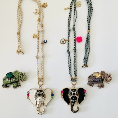 Colares elefante, com cordão