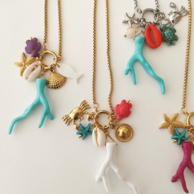 Colares praia, com *corais*,  tartarugas,...