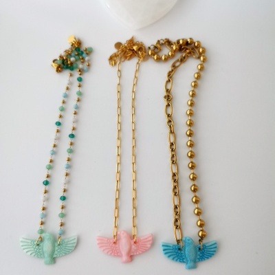 Colar Fénix com corrente aço