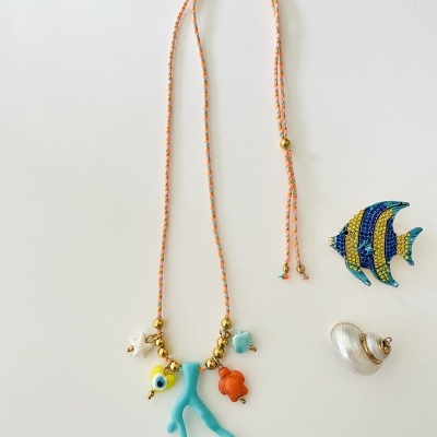 Colares praia, com *corais*,  tartaruga,...