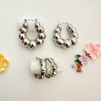 Argolas  prateadas #16*