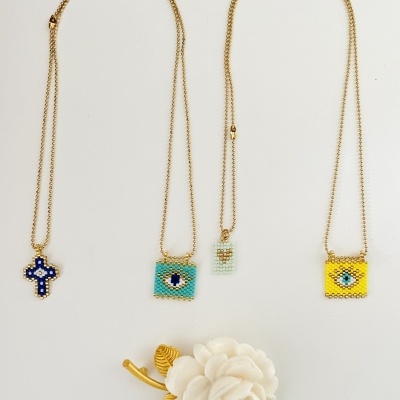 Colares Escapulário com missangas japonesas #37