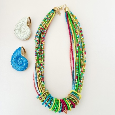Colar missangas - multicolorido - mod #2