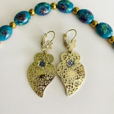 Brincos Corações de Viana, em aço #4