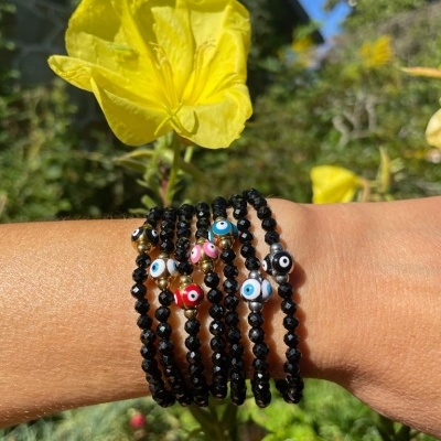Pulseiras Turmalina Negra - Com dourado ou prateado