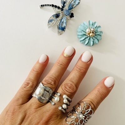 Anéis em aço ajustáveis - prateados #243