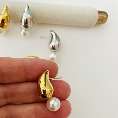 Argolas gotas douradas #195*