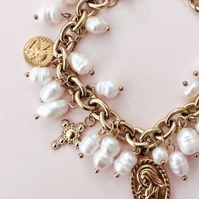 Pulseira Santos e Pérolas