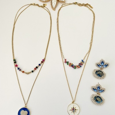 Colar Duplo - Estrela ou coração