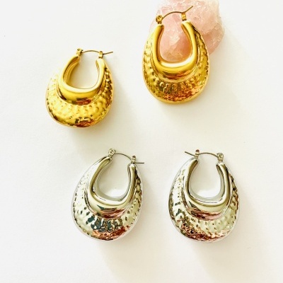 Argolas aço prateado ou dourado #88*