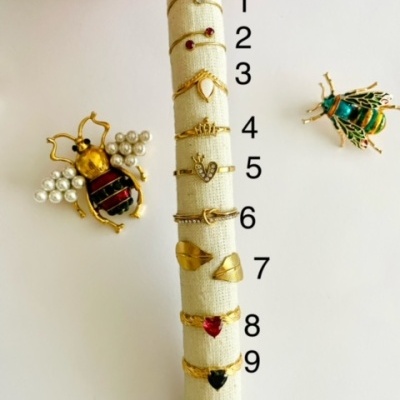 Anéis em aço ajustáveis - dourados #194