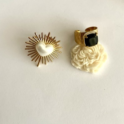 Anéis em aço ajustáveis - dourados #203