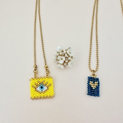 Colares Escapulário com missangas japonesas #57