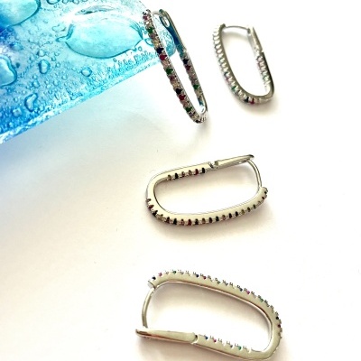 Argolas zircónias ovais #95*