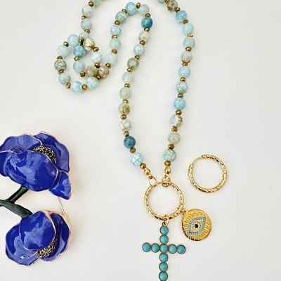 NOVIDADE: Colar + argolas (brincos) - mod#4