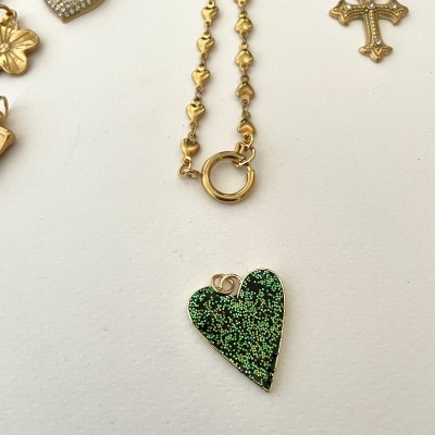 Corrente corações em aço, com fecho. Sem pendente