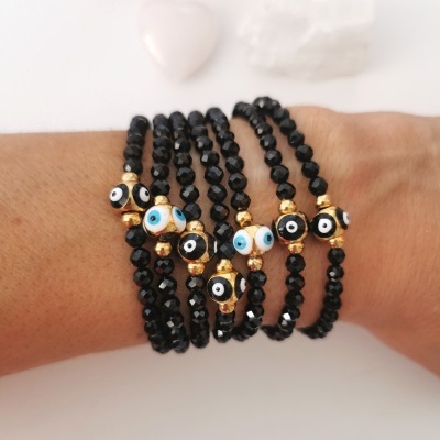 Pulseiras Turmalina Negra - Com dourado ou prateado