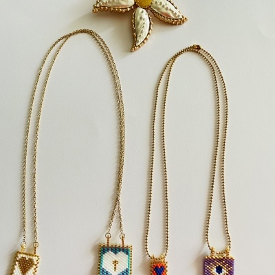 Colares Escapulário com missangas japonesas #27