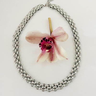 Gargantilha em aço -  prateado