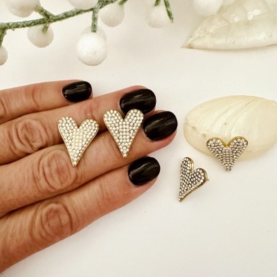 Brincos em aço e zircónias