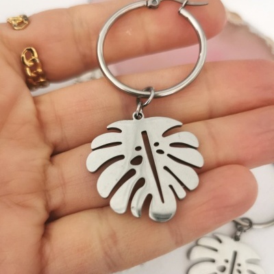 Brincos prateados em aço