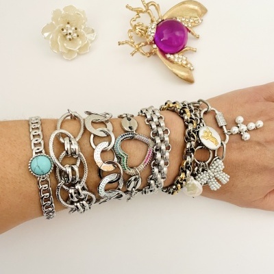 Pulseiras prateadas #104