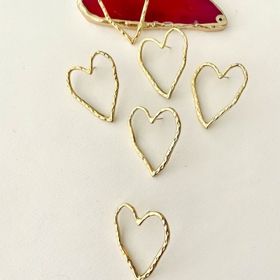 Brincos coração aço